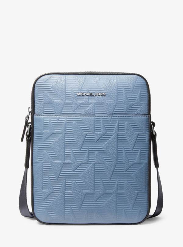 Panske Crossbody Kabelka Michael Kors Cooper Logo Embossed Leather Flight Modre - Tasky Michael Kors Akcia | DWNYE-8679